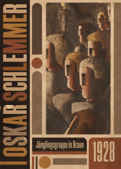 Oskar Schlemmer Jünglingsgruppe in Braun No5 - Póster
