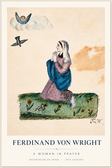 Ferdinand von Wright A Woman in Prayer No1 - Póster