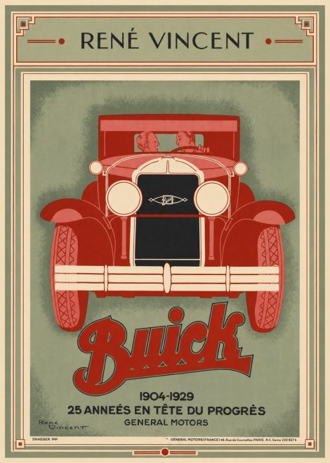 René Vincent Buick - 25 Années En Tête Du Progrès No1 - Póster