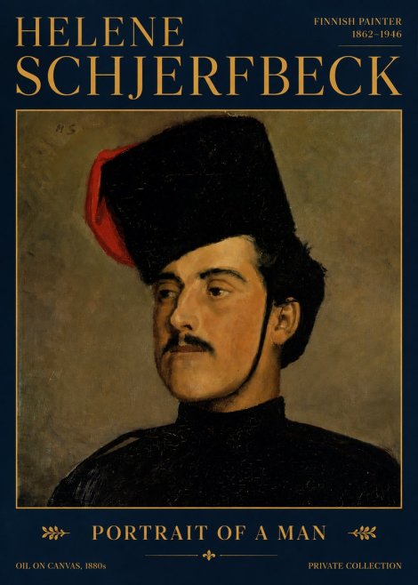 Helene Schjerfbeck Portrait of a Man II No4 - Póster