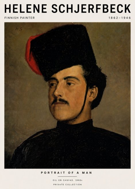 Helene Schjerfbeck Portrait of a Man II No6 - Póster