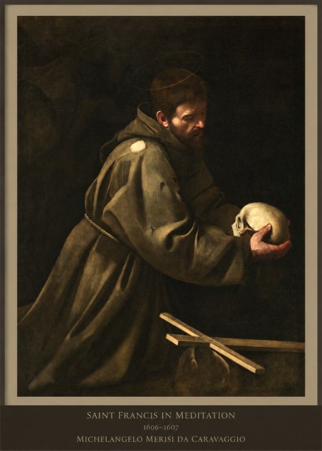Michelangelo Merisi da Caravaggio Saint Francis in Meditation I No6 - Póster