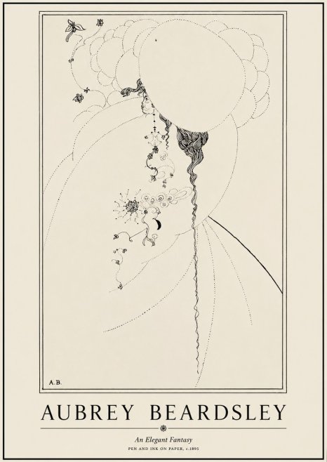 Aubrey Beardsley An Elegant Fantasy No1 - Póster