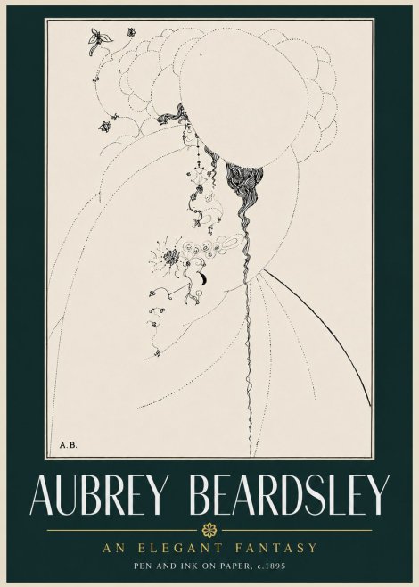 Aubrey Beardsley An Elegant Fantasy No4 - Póster