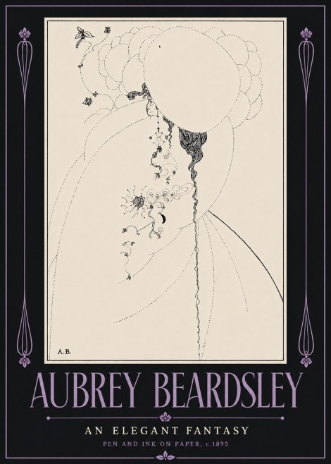 Aubrey Beardsley An Elegant Fantasy No6 - Póster