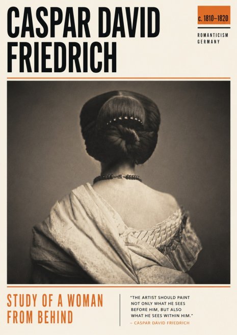 Caspar David Friedrich Study of a Woman from Behind No6 - Póster