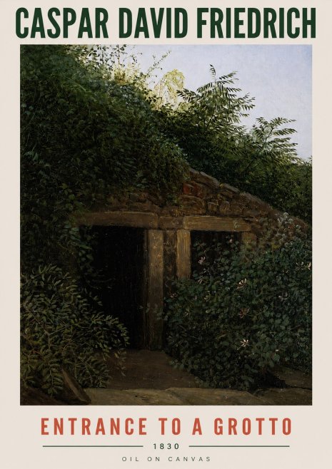 Caspar David Friedrich Entrance to a Grotto No4 - Póster
