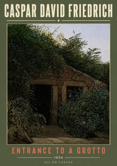 Caspar David Friedrich Entrance to a Grotto No6 - Póster