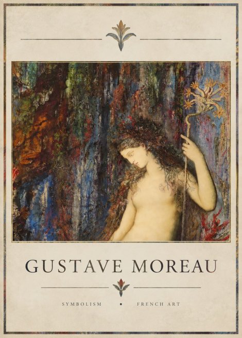 Gustave Moreau The Flower with the Human Head No4 - Póster