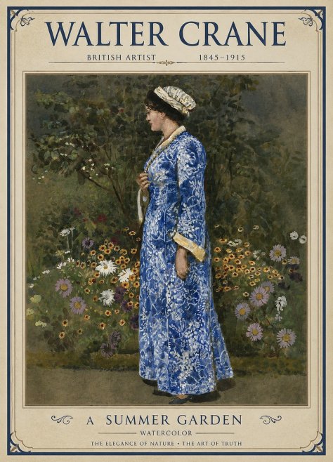 Walter Crane A Summer Garden No1 - Póster