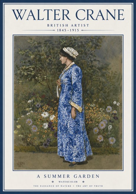 Walter Crane A Summer Garden No5 - Póster