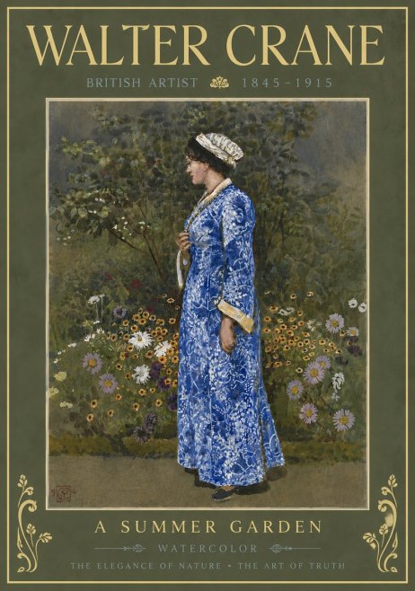 Walter Crane A Summer Garden No6 - Póster
