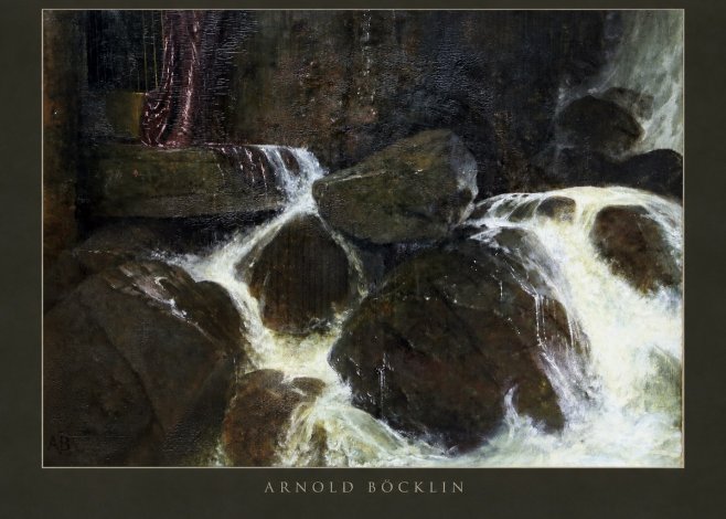 Arnold Böcklin The Nymph of the Waterfall No2 - Póster