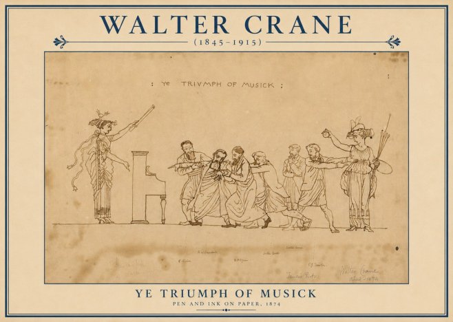 Walter Crane Ye Triumph of Musick No3 - Póster