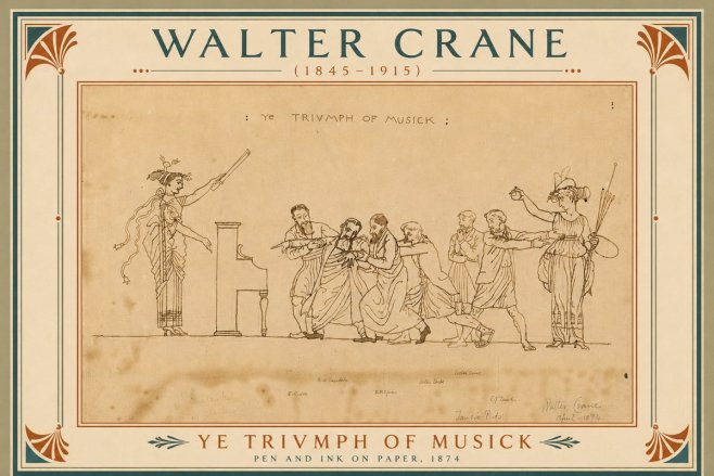Walter Crane Ye Triumph of Musick No6 - Póster