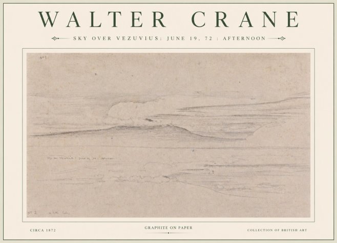 Walter Crane Sky over Vezuvius: June 19, 72 : Afternoon No3 - Póster