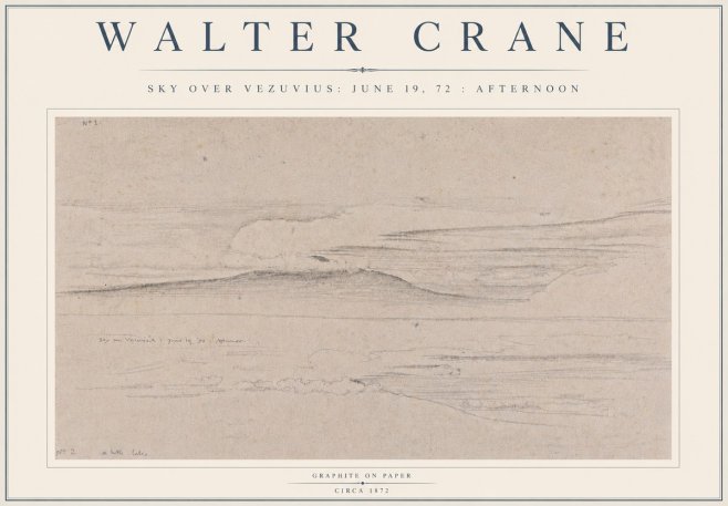 Walter Crane Sky over Vezuvius: June 19, 72 : Afternoon No5 - Póster