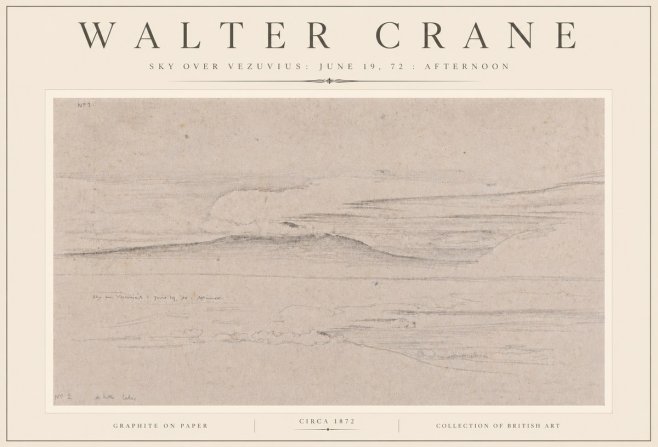 Walter Crane Sky over Vezuvius: June 19, 72 : Afternoon No6 - Póster