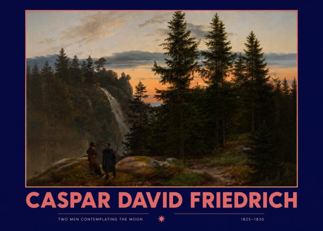 Caspar David Friedrich Two Men Contemplating the Moon I No2 - Póster