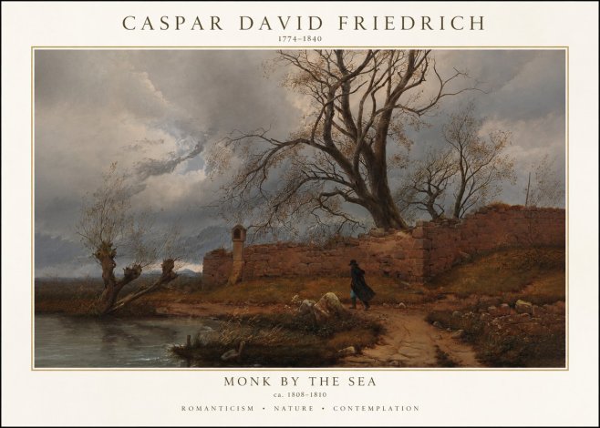 Caspar David Friedrich Autumn Landscape with Ruin No2 - Póster