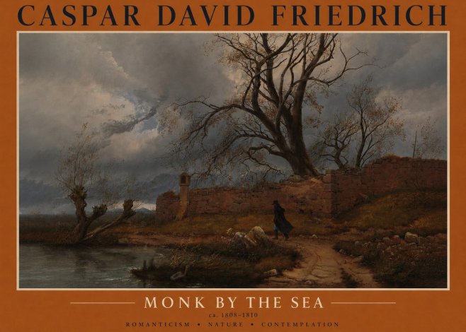 Caspar David Friedrich Autumn Landscape with Ruin No3 - Póster