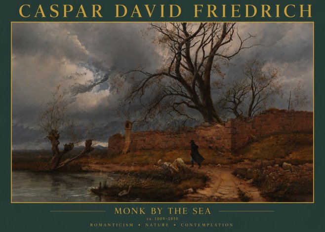 Caspar David Friedrich Autumn Landscape with Ruin No4 - Póster