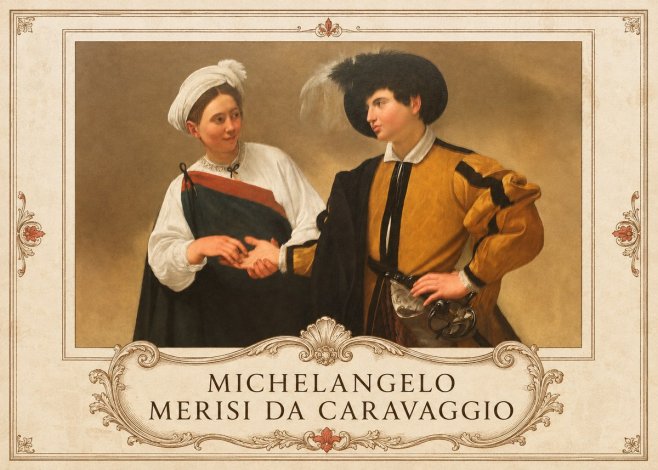 Michelangelo Merisi da Caravaggio The Cardsharps IV No5 - Póster