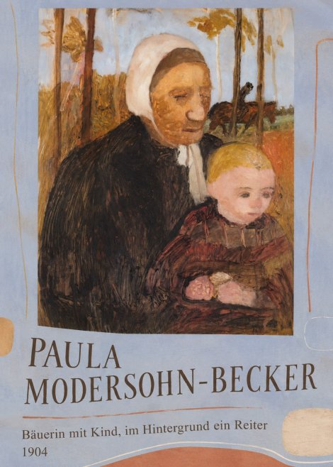Paula Modersohn-Becker Bäuerin Mit Kind, Im Hintergrund Ein Reiter No3 - Póster