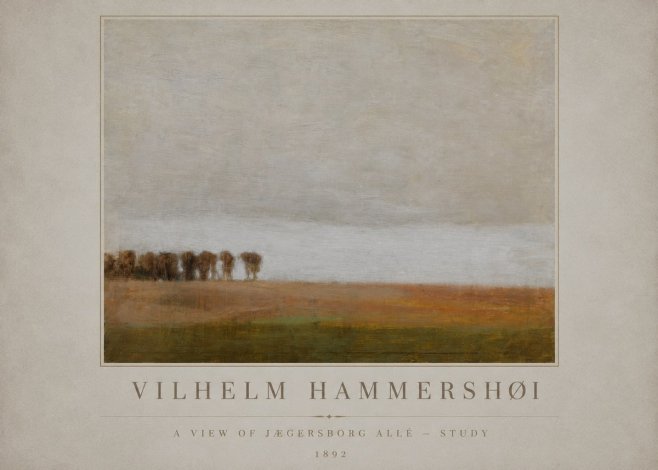 Vilhelm Hammershøi A View of Jægersborg Allé - Study No1 - Póster