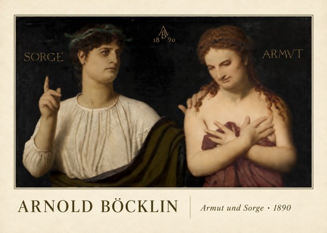 Arnold Böcklin Armut Und Sorge No4 - Póster