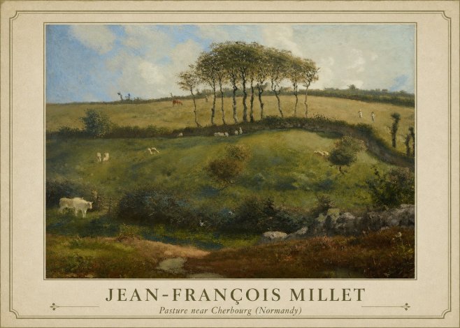 Jean-François Millet Pasture Near Cherbourg (Normandy) No1 - Póster