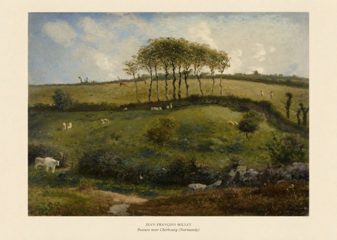 Jean-François Millet Pasture Near Cherbourg (Normandy) No5 - Póster
