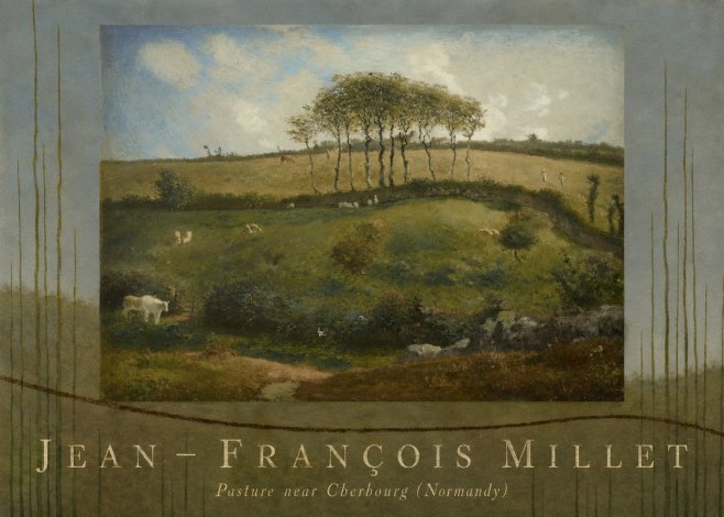 Jean-François Millet Pasture Near Cherbourg (Normandy) No6 - Póster
