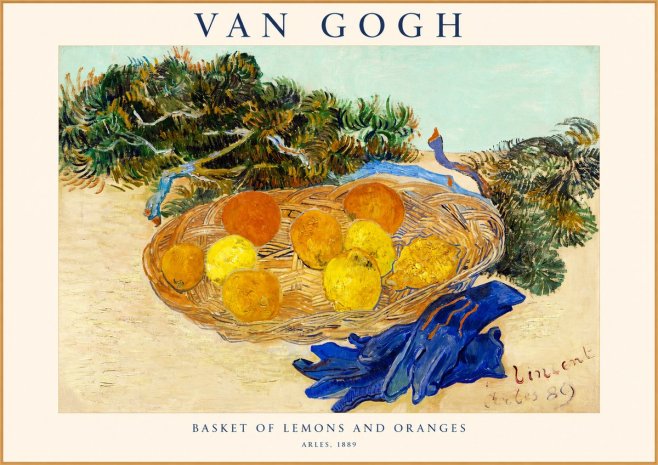 Van Gogh Basket of Lemons and Oranges No1 - Póster