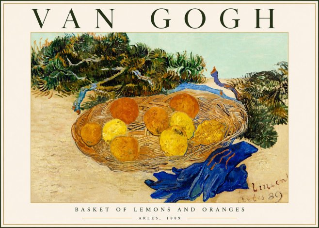Van Gogh Basket of Lemons and Oranges No5 - Póster