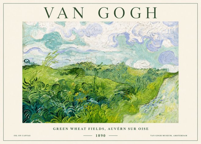 Van Gogh Green Wheat Fields, Auvern Sur Oise No6 - Póster