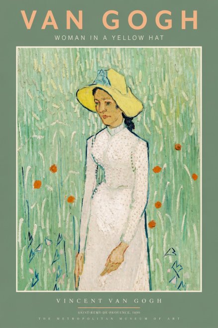 Van Gogh Woman in a Yellow Hat No2 - Póster
