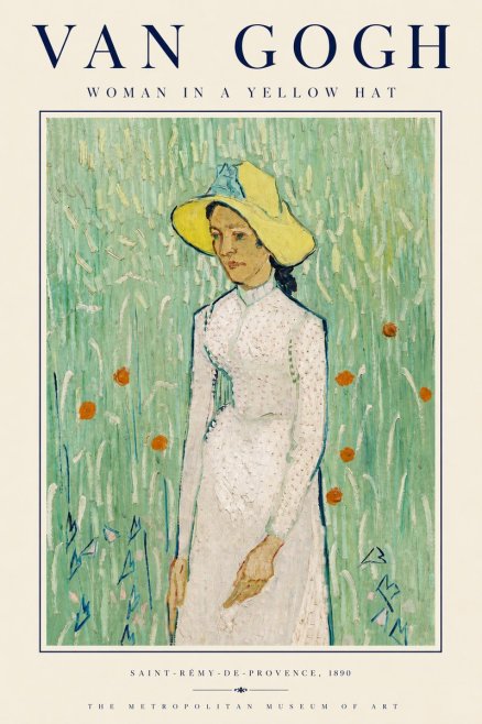 Van Gogh Woman in a Yellow Hat No3 - Póster