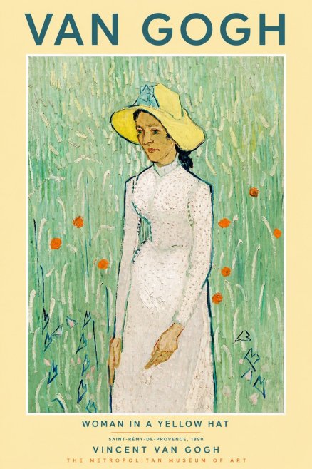 Van Gogh Woman in a Yellow Hat No5 - Póster