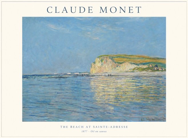 Monet The Beach at Sainte-adresse III No1 - Póster