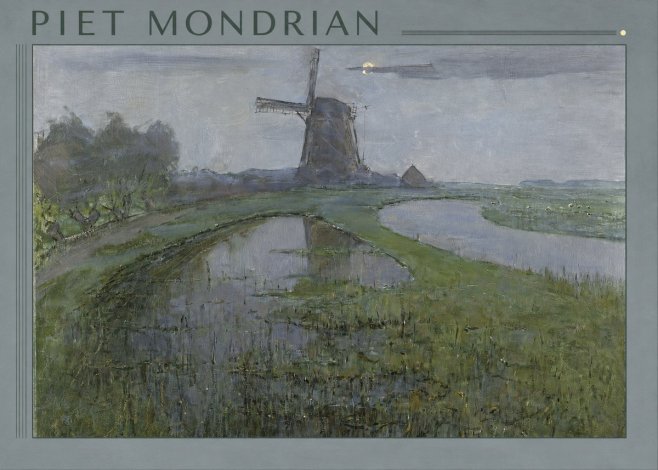 Piet Mondrian Windmill by the Water II No1 - Póster