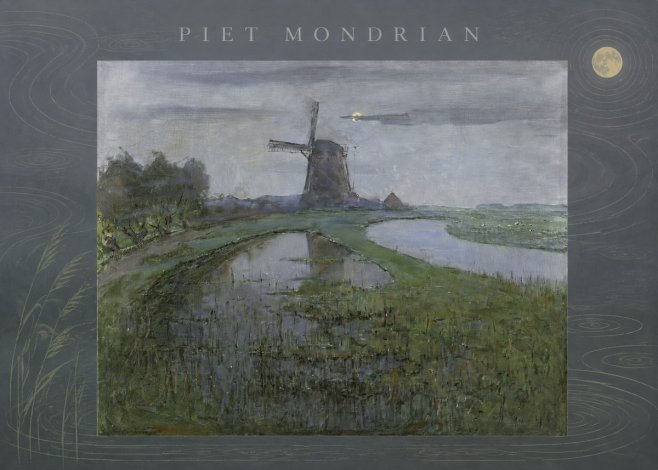 Piet Mondrian Windmill by the Water II No5 - Póster