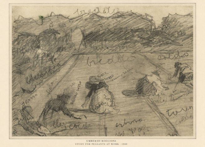 Umberto Boccioni Study for Peasants at Work No6 - Póster