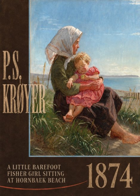 P.S. Krøyer A Little Barefoot Fisher Girl Sitting at Hornbaek Beach No6 - Póster