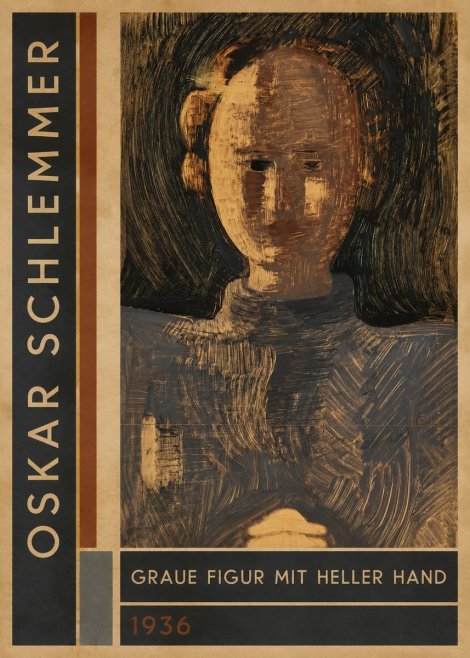 Oskar Schlemmer Graue Figur Mit Heller Hand No2 - Póster