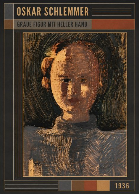 Oskar Schlemmer Graue Figur Mit Heller Hand No5 - Póster