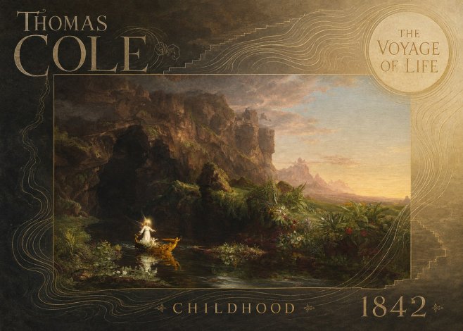 Thomas Cole The Voyage of Life: Childhood IV No6 - Póster