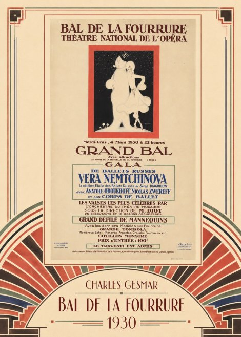 Charles Gesmar Bal De La Fourrure Théâtre National De L'opéra No3 - Póster