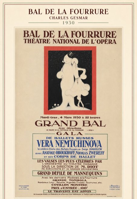 Charles Gesmar Bal De La Fourrure Théâtre National De L'opéra No5 - Póster