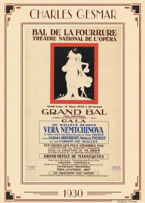 Charles Gesmar Bal De La Fourrure Théâtre National De L'opéra No6 - Póster